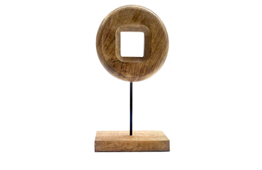 Mango Wood Round Sculpture